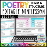 Poetry Minilesson | Distance Learning Poetry Notes