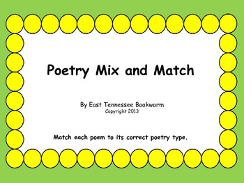 Preview of Poetry Mix and Match