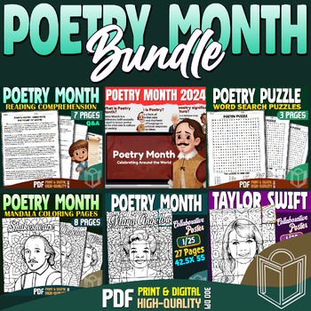 Preview of Poetry Month 2024 Bundle , Educational Bundle: Engaging Activities for Classroom