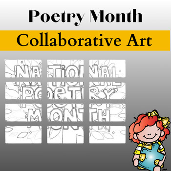 Preview of Poetry Month Activities Coloring Collaborative Poster Bulletin Board Craft