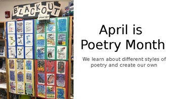 Preview of Poetry Month Examples of Poems and Activities to Try