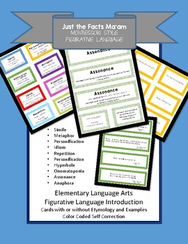 Preview of Poetry Month Literary Devices Figurative Speech Montessori language materials
