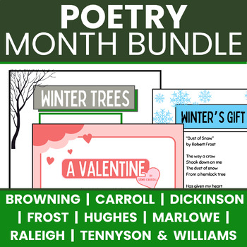 Preview of Poetry Month Unit Bundle: Writing Activities, Worksheets, Annotation & Display