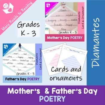 Preview of Mother's and Father's Day Card Gift | Diamante Poem