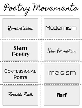 Preview of Poetry Movements Organizer