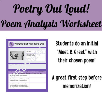 Preview of Poetry Out Loud (POL) Competition Poem Analysis/First Impressions/"Meet & Greet"