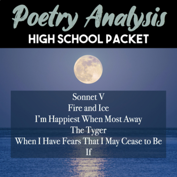 Preview of Poetry Analysis of 6 Poems (with answer keys) | High School Poetry Unit