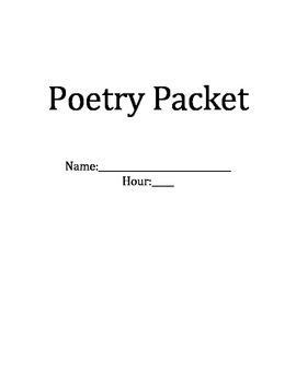 Poetry Packet Workbook by Jessica Akins | Teachers Pay Teachers