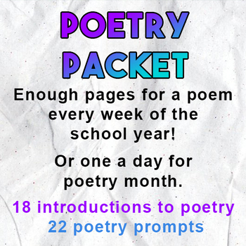 Poetry Packet with intro to 18 form worksheets and 22 poetry writing ...