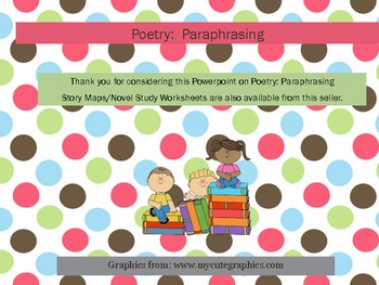 Preview of Poetry: Paraphrasing