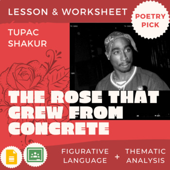 Preview of Poetry Pick: "The Rose that Grew from Concrete" Lesson & Worksheet