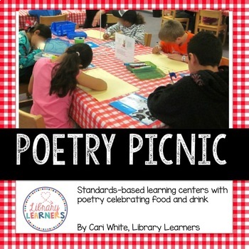 Preview of Poetry Centers Picnic Themed April Library Lessons
