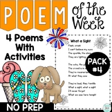 Poem of the Week Activities with Original Poetry Pack 4