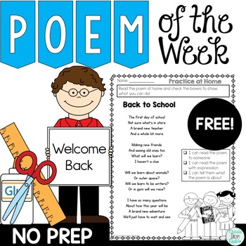 Preview of Back To School Poem of the Week