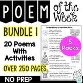 Poem of the Week Bundle 1 Activity Packs 1 to 5 for Shared