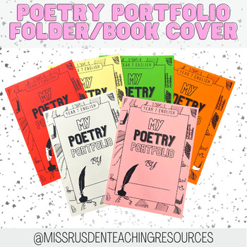 Preview of Poetry Portfolio / Folder / Book Cover | Miss Rusden | FREE RESOURCE