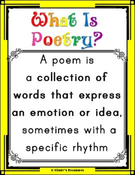 Poetry Posters by Cindy's Treasures | Teachers Pay Teachers