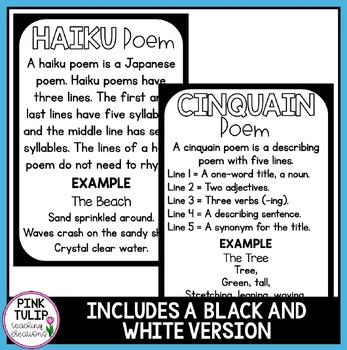 Poetry Posters - Classroom Display by Pink Tulip Teaching Creations