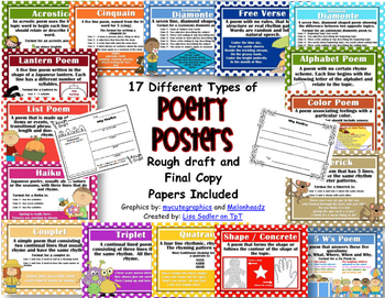 Preview of Poetry Posters-Rough Draft and Final Copy Bundle