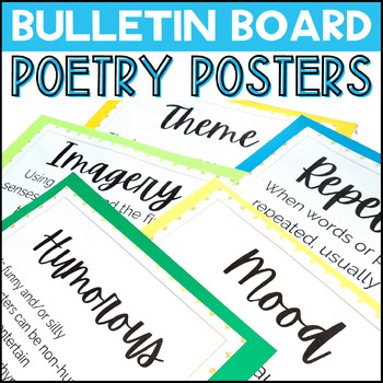 Bulletin Board Poetry Posters -Types, Forms, Elements, Figurative Language