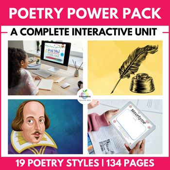Preview of Elements of Poetry Unit | 19 Types of Poems | Editable Lessons & Tools | 4 Weeks