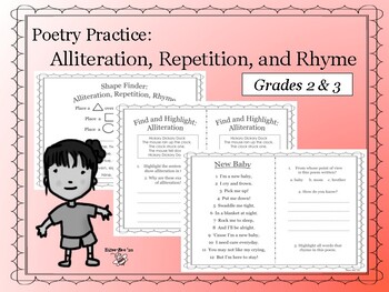 Preview of Poetry Practice : Alliteration, Repetition,  Rhyme, and Meaning (RL.2.4)