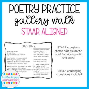 Preview of Poetry Practice Questions (with STAAR question stems; updated TEKS 5.9B)