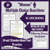 Poetry Practice: Women by Alice Walker Multiple Choice Questions