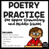 Poetry Practice for Upper Elementary Middle School Reading