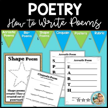 Preview of Spring Activities Poetry | Writing Poems | Shape | Acrostic | Bio Poems