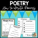 Spring Activities Poetry | Writing Poems | Shape | Acrosti