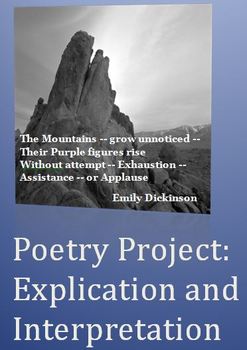 Preview of Poetry Project:  Explication and Interpretation