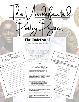 Preview of Poetry Project- The Undefeated (directions, example, & template)