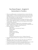 Poetry Project for High School Seniors