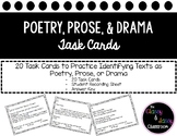 Poetry Prose Drama Task Cards