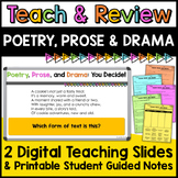 Poetry, Prose, and Drama Teaching Slides and Printable Gui