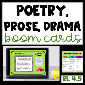 Preview of Poetry Prose or Drama Boom Cards RL4.5