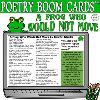 Preview of Boom Cards™ 3rd Grade Poetry Comprehension Reading Test Prep Poem 2nd 4th