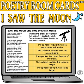 Preview of Boom Cards™ Poetry Quiz Reading Comprehension Test Prep Poem 4th grade 3rd 2nd