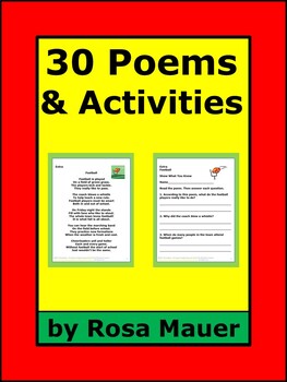 Poetry Unit with Poems, Comprehension, and Writing Activities for Kids