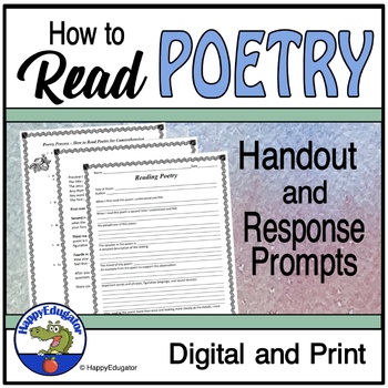 Preview of Poetry Reading Comprehension Process - How to Read a Poem Handout and Guide