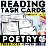 Poetry Task Cards | Differentiated Reading Comprehension | Print & Google Forms