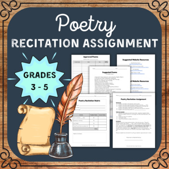 Preview of Poetry Recitation Assignment and Rubric - Easy, No-Prep