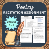 Poetry Recitation Assignment and Rubric - Easy, No-Prep