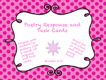 Preview of Poetry Response and Task Cards Grades 5-7