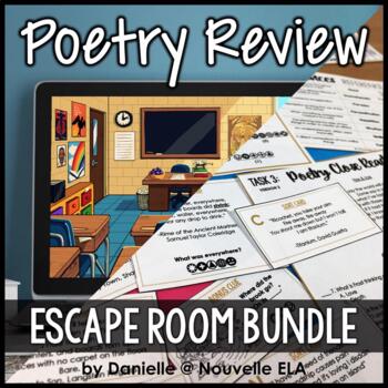 Preview of Elements of Poetry Review Escape Room (paper + digital) - Poetry Unit Review