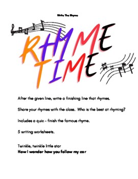 Preview of Poetry Rhyming Worksheet. Rhyme. ELA. ESL. EFL. Poem. Phonics.