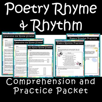 Preview of Poetry Rhythm and Rhyme Comprehension Packet | Poetry Month Activity