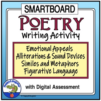 Preview of Poetry SMARTBOARD Activities with Easel Assessment