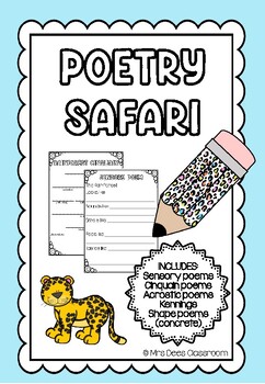 Preview of Poetry Safari Pack - Sensory, Acrostic, Kenning, Cinquain and Shape Poems